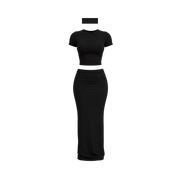 Bloom Maxi Skirt Set(NOIR)