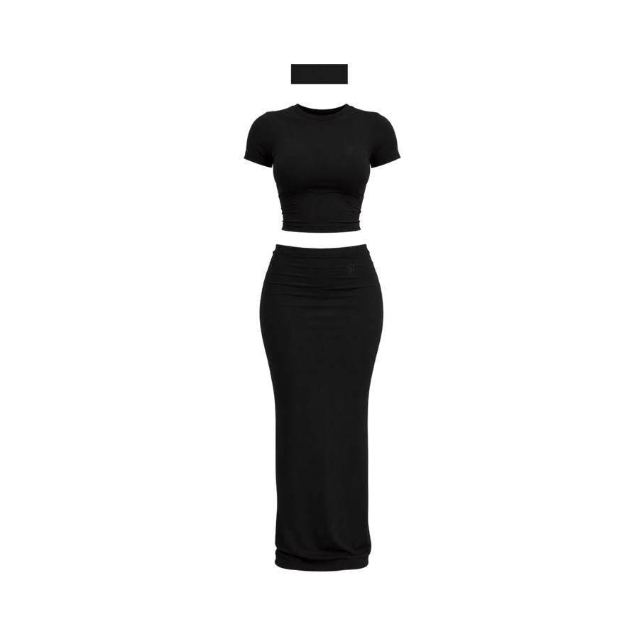 Bloom Maxi Skirt Set(Noir)