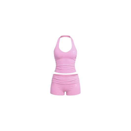 AURA HALTER TOP SET(BUBBLEGUM)