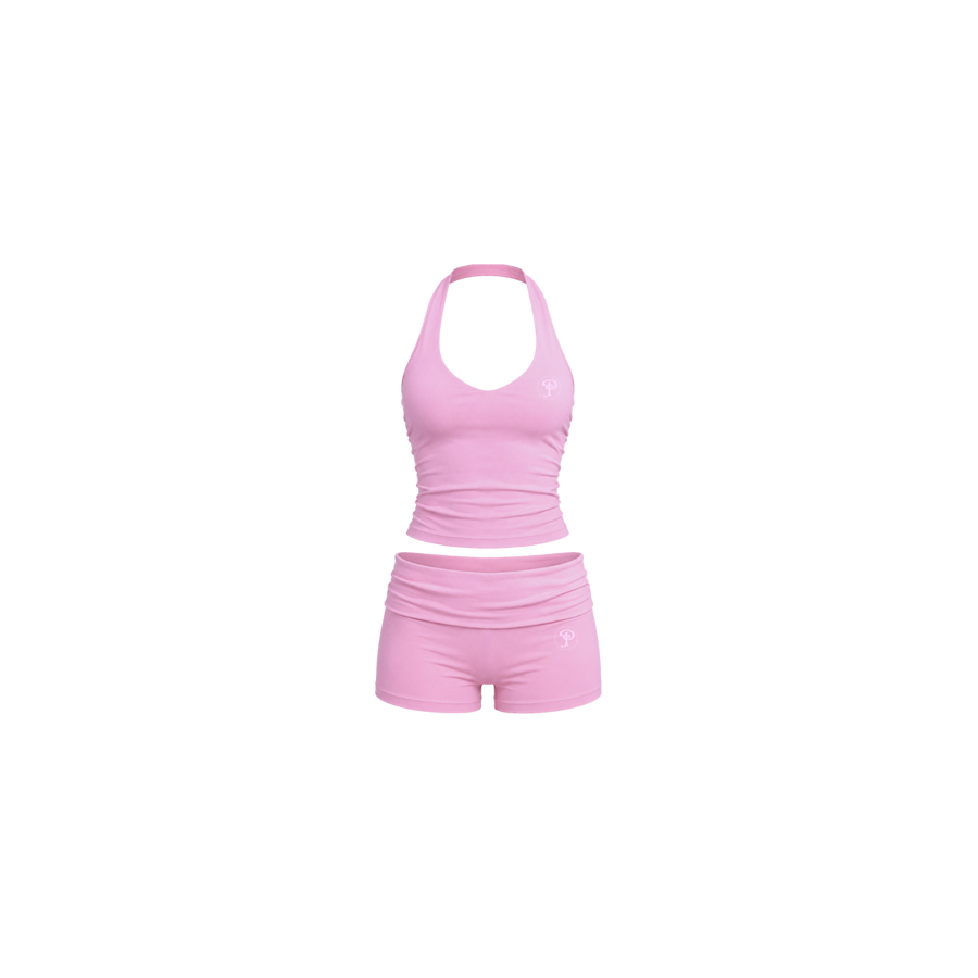 AURA HALTER TOP SET(BUBBLEGUM)