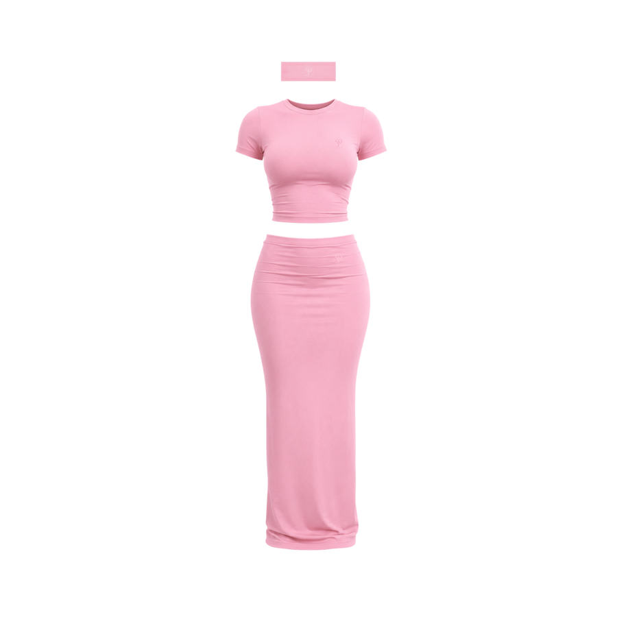 Bloom Maxi Skirt Set(Blush)