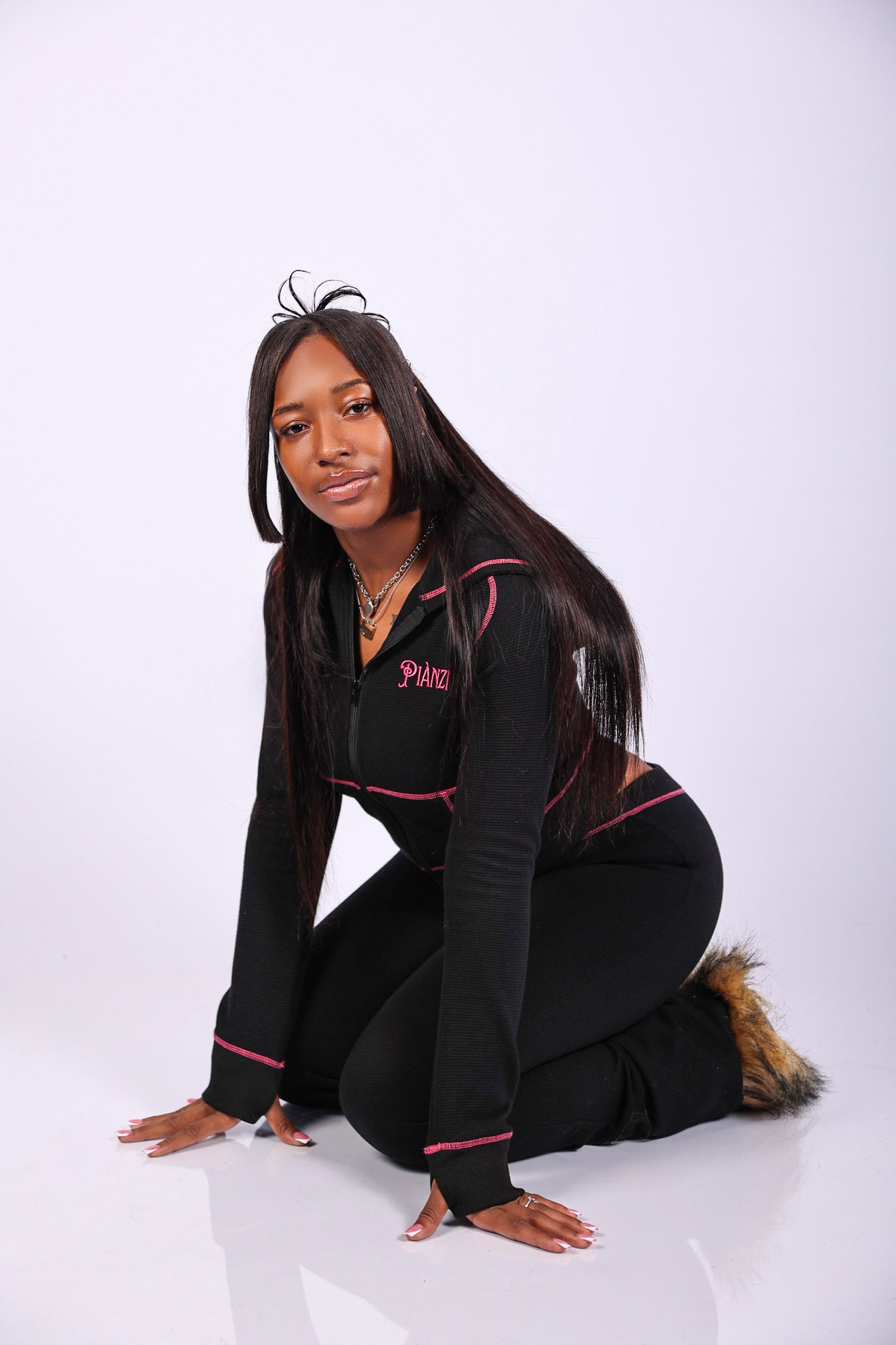 WAFFLE KNIT SET(RAVEN)