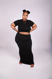 Bloom Maxi Skirt Set(NOIR)
