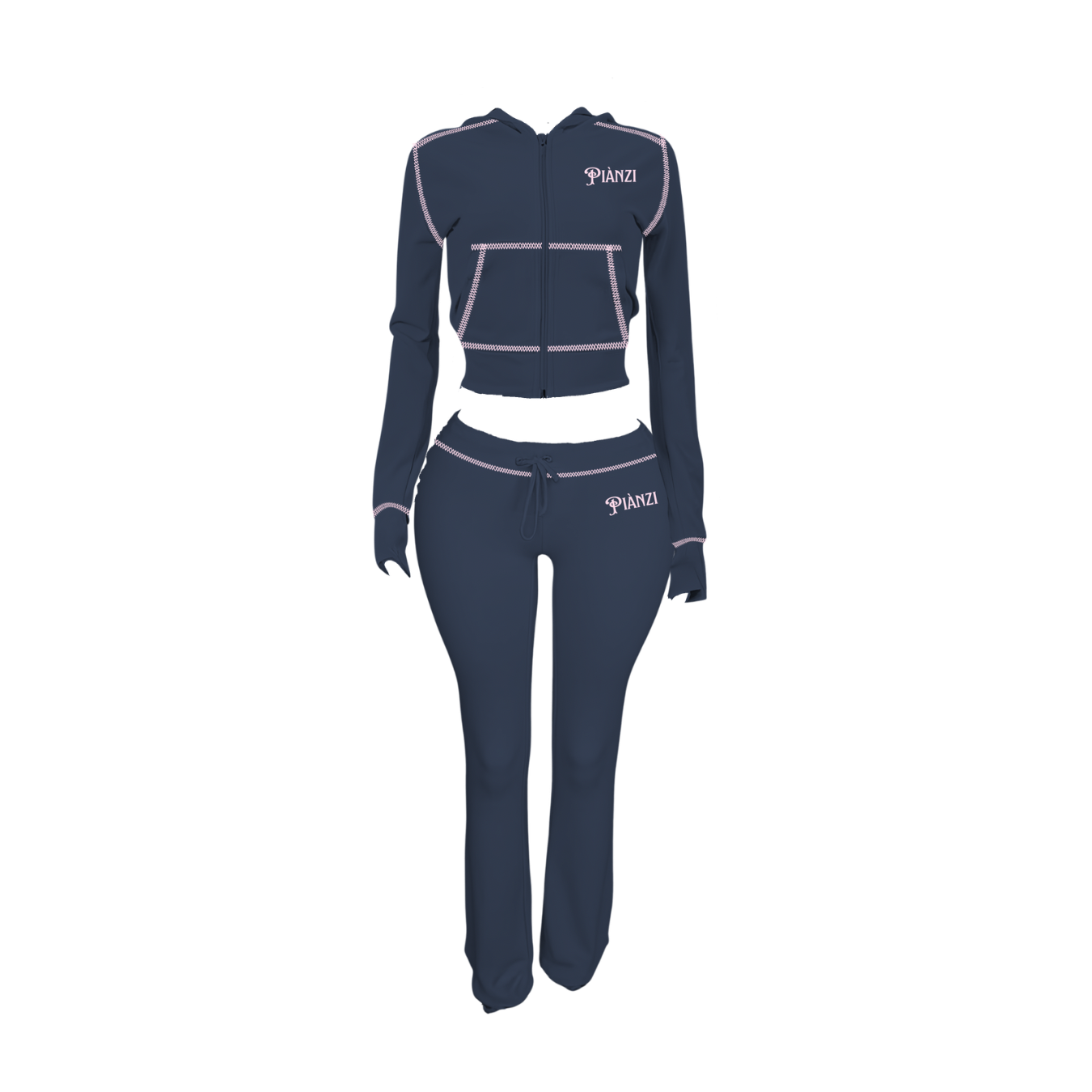 WAFFLE KNIT SET(DENIM)