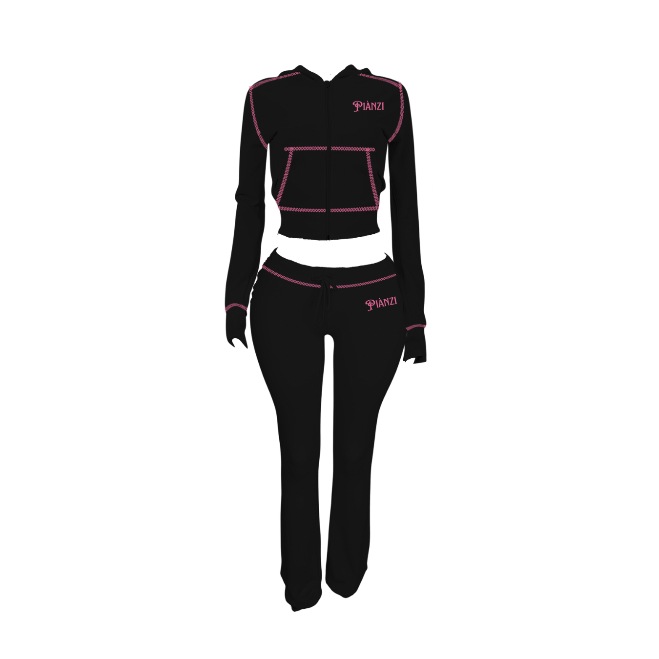 WAFFLE KNIT SET(RAVEN)