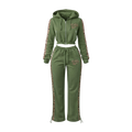 CHEETAH PRINT SWEATSUIT(FOREST)