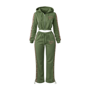 CHEETAH PRINT SWEATSUIT(FOREST)