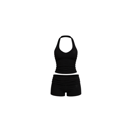 AURA HALTER TOP SET(EBONY)