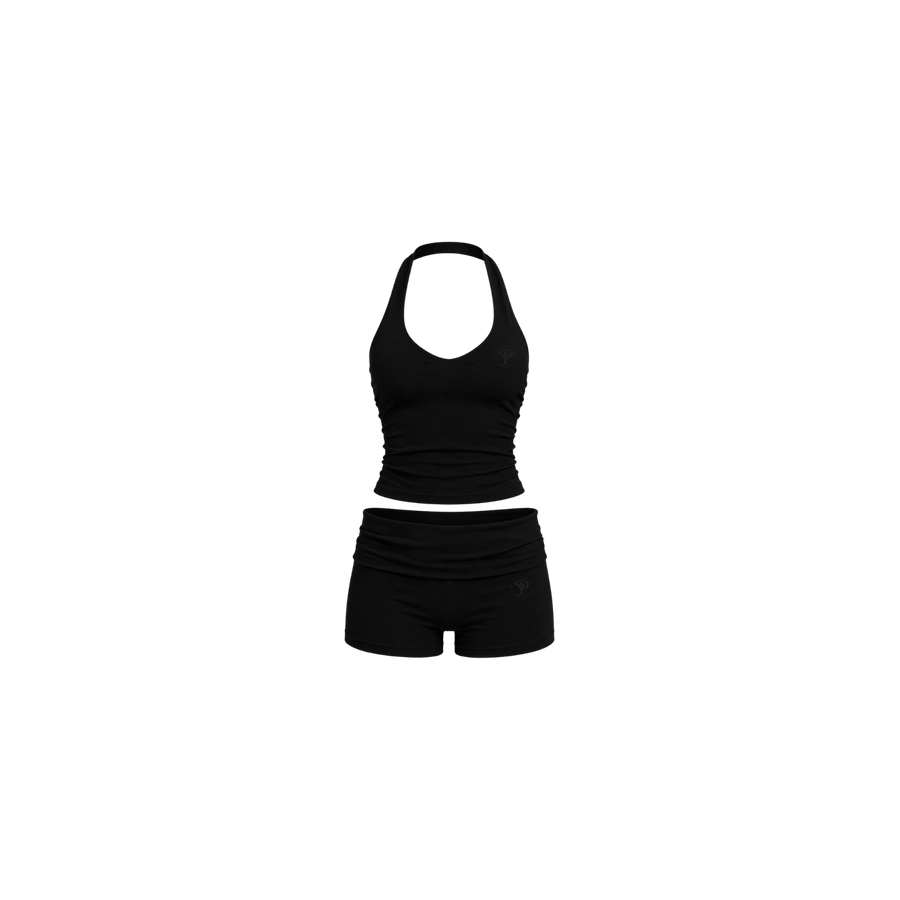 AURA HALTER TOP SET(EBONY)